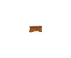 Cassapanca Country in legno massello di tiglio finitura noce L100xPR38xH48 cm. Made in Italy