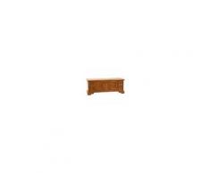 Mobile porta tv Country in legno massello di tiglio finitura noce L150xPR51xH56 cm. Made in Italy