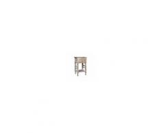 Tavolino comodino Shabby in legno massello finitura bianca anticata L31xPR28xH55 cm