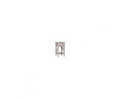 Tavolino comodino Shabby in legno massello finitura grigio anticato L31xPR28xH55 cm