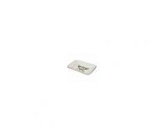 Porta saponetta svuota tasche in porcellana bianca decorata "Powder Soap" L15xPR11xH2,7 cm