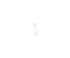 Leggio da terra in ferro battuto pieno finitura bianca anticata L46xPR32xH139 cm