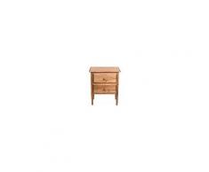 Comodino Country in legno massello di tiglio finitura naturale L55xPR35xH65 cm. Made in Italy