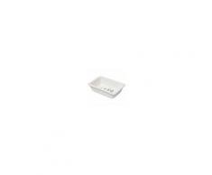 Porta saponetta svuota tasche in porcellana bianca decorata "Le Bain Paris" L14xPR9,8xH4 cm
