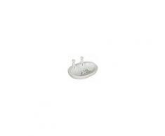 Porta saponetta svuota tasche in porcellana bianca decorata "Le Bain Paris" L14xPR10xH5,5 cm
