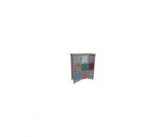 Mobile Country multicolor in legno di paulonia L81xPR31xH98 cm