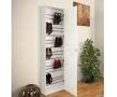 Arredo Interno Scarpiera 178 cm Bianco Graffiato con anta a specchio Bianco Graffiato