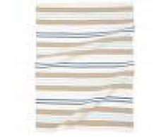 Maisons du Monde Strofinaccio in cotone beige con motivi a righe blu, 50x70 cm