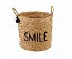 Maisons du Monde Cestino ricamato in vimini SMILE JOY