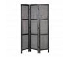Maisons du Monde Paravento in pino nero e rattan