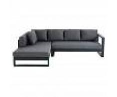 Maisons du Monde Divano ad angolo da giardino 4/5 posti in alluminio nero Thetis