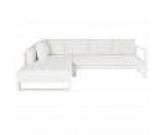 Maisons du Monde Divano ad angolo da giardino 4/5 posti in alluminio bianco Thetis
