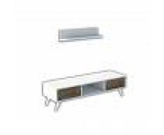 Matte Maison Mobile Porta TV Aspen bianco con cassetti color noce