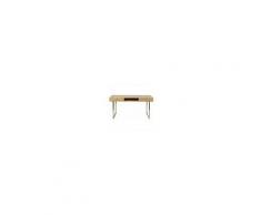Maisons du Monde Comodino a 2 cassetti e piedi in metallo color ottone Karla