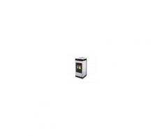 LineaVZ Stufa a pellet canalizzata Twister 15 LineaVZ in maiolica bianca con rombi 15,22 kW