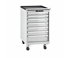Lista Cassettiera, lamiera d'acciaio, alt. x largh. 990 x 564 mm, 7 cassetti, con rotelle