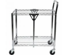 QUIPO Carrello di servizio, pieghevole, griglia metallica, cromata