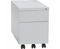 QUIPO Cassettiera con rotelle, acciaio, 1 cassetto portapenne, 1 cassetto portamateriale, 1 cassetto per cartelle sospese