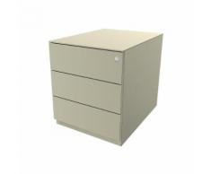 BISLEY Cassettiera con rotelle Note™, con 3 cassetti universali, alt. x largh. x prof. 502 x 420 x 565 mm, con maniglia a listello e parte superiore