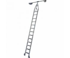 KRAUSE Scala a gradini per scaffalature, scaffalatura doppia con sistema di scorrimento integrato per guide tubolari