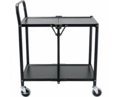 QUIPO Carrello di servizio, pieghevole, lamiera d'acciaio, colore nero