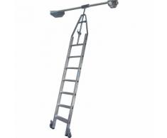 KRAUSE Scala a gradini per scaffalature, scaffalatura doppia con sistema di scorrimento integrato per guide tubolari