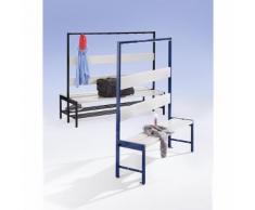 Panca per spogliatoi con listello portaganci e doghe in plastica, senza ripiano scarpe, su un lato, 2000 mm, 10 ganci