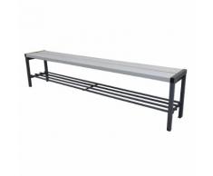 Panca per spogliatoi con doghe in plastica e senza schienale, con ripiano scarpe, lunghezza 1500 mm