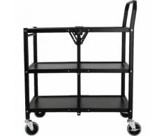 QUIPO Carrello di servizio, pieghevole, lamiera d'acciaio, colore nero