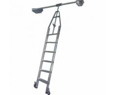 KRAUSE Scala a gradini per scaffalature, scaffalatura doppia con sistema di scorrimento integrato per guide tubolari