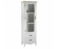 Vetrinetta In Legno 3 Ripiani 2 Cassetti 55x38x170cm Adami Country...