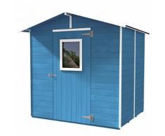 Casetta Box Capanno In Legno Azzurra Per Attrezzi Con Porta E Fine...