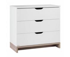 Cassettiera fasciatoio Lilo in bianco opaco e cedro