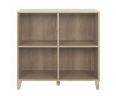 Libreria-fasciatoio Lora in castagno naturale e bianco