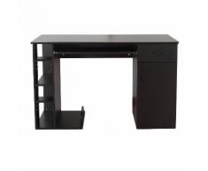 Scrivania Da Ufficio Porta Pc Con Ripiano Tastiera Nera 120x60x74 Cm Benzoni