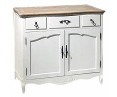 Credenza In Legno 2 Ante 3 Cassetti 95x45x88cm Adami Country Bianc...