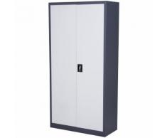 Armadio Portadocumenti Da Ufficio In Acciaio Laminato Bianco 90x40x180 Cm Benzoni