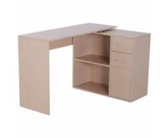 Scrivania Da Ufficio Angolare Con 2 Ripiani E 2 Cassetti Legno Rovere 117x82x74 Cm Benzoni