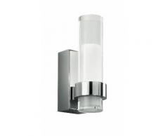 Applique Alluminio Cromo Diffusore Cilindrico Acrilico Lampada Bagno Led 3 Watt Luce Calda Intec Led-w-vega/3w