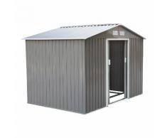 Casetta Box Da Giardino In Lamiera Grigia 277x191x192 Cm Miozzi