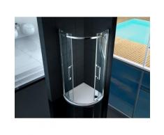 Box Doccia Semicircolare 90x90 Cm 2 Ante Scorrevoli In Cristallo Trasparente 8mm H190 Mosetti Perla