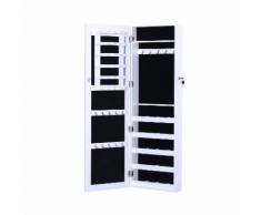 Specchiera Armadio Portagioielli Da Parete In Legno Mdf Bianco 37x...