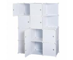 Armadio Guardaroba Modulare 10 Cubi Bianco 111x47x145 Cm Benzoni...