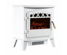 Camino Elettrico Da Terra Effetto Fiamma 1800w Bianco Benzoni