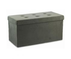 Baule Cassapanca Pouf Contenitore In Velluto Soriani Tortora...