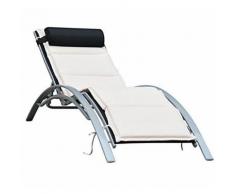 Lettino Chaise Longue Da Giardino Da Giardino Poltrona Relax Reclinabile In Alluminio 170x64x80 Cm Miozzi