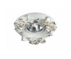 Faretto Incasso Porcellana Decoro A Mano Rose Oro Cartongesso Mr16...