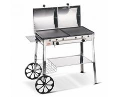Barbecue A Gas In Acciaio Con Doppia Piastra In Ghisa Ferraboli St...