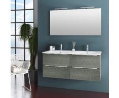 Mobile Da Bagno Sospeso Con Doppio Lavabo E Doppia Lampada A Led Tft Luna Grigio Rè Di Londra