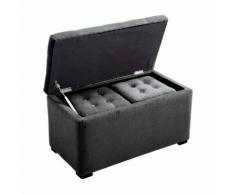 Cassapanca Portaoggetti Multiuso Con 2 Sgabelli Pouf In Velluto Gr...